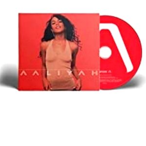 Aaliyah's self-titled third album and a cut gold foil Aaliyah Symbol sticker.